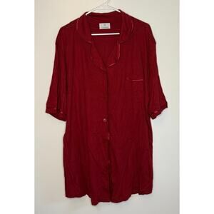 Cosabella Dark Red Bella Button Down Women's Pajama Set Super Soft Cotton XXL